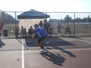 WES 'MAGNUM' GABRIELSEN DASHES FOR THE BALL DURING HIS TOURNAMENT MATCH.