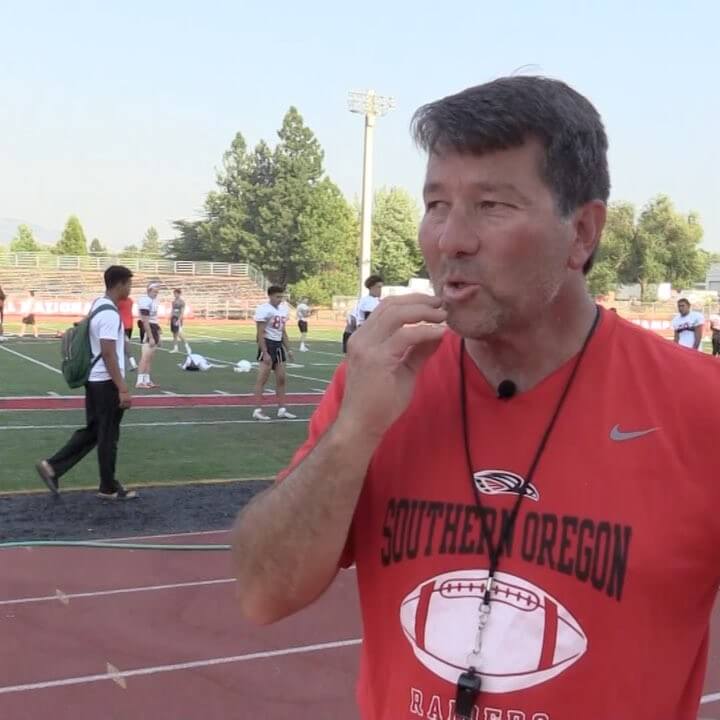 Watch Raiders football head coach Charlie Hall...